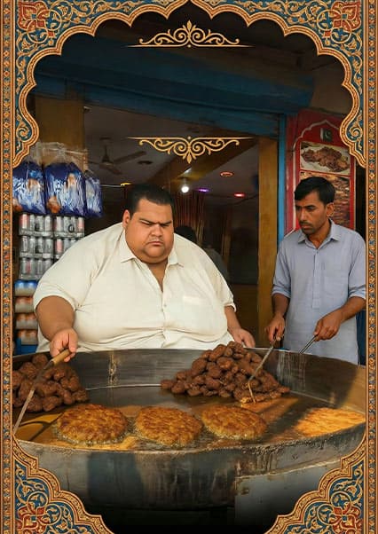 چپلی کباب مشهور آدم خان در جلال‌آباد