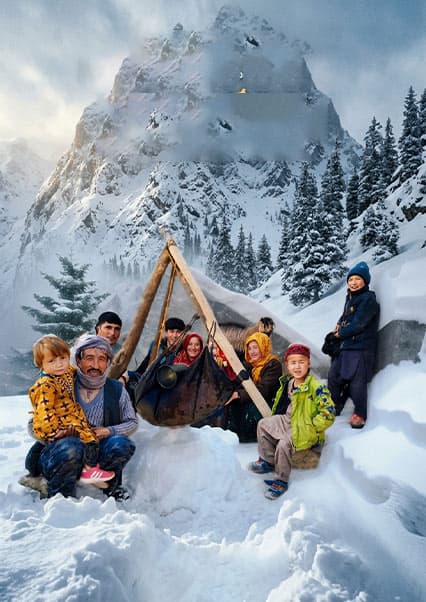 زندگی در غار و پخت نان در برف
