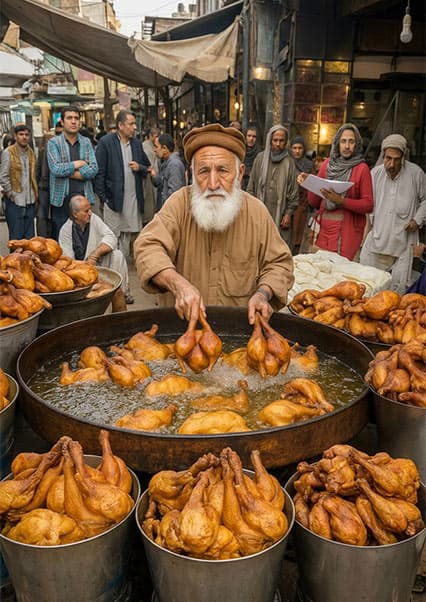 غذاهای خیابانی کابل؛ قابلی پلو و جگر داغ
