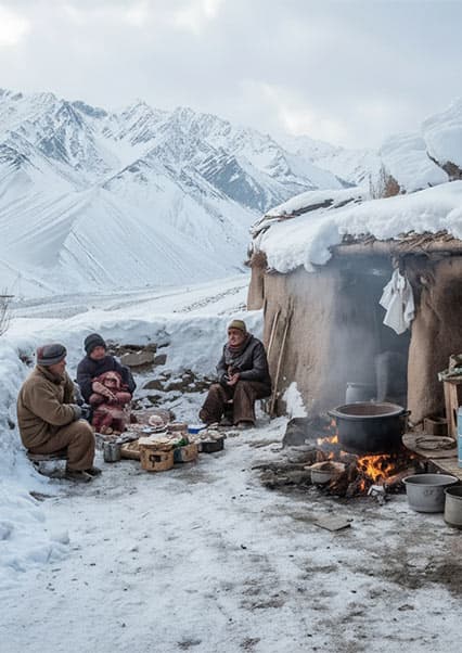 زندگی دشوار کوچی‌ها در برف سنگین