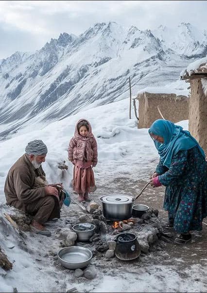 ضیافت گرم در برف بهاری افغانستان