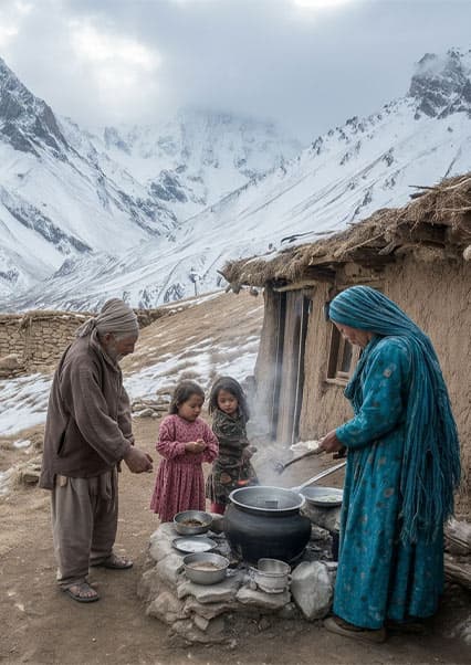 صبحانه عجیب در قلب کوهستان‌های افغانستان