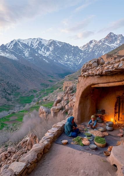 آشپزخانه سنتی عشایر در قلب کوهستان