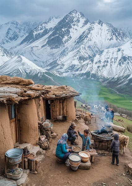 آشپزخانه کوهستانی عشایر؛ پخت بولانی سنتی