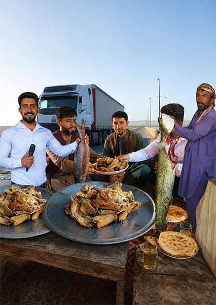 کباب ماهی در مرز افغانستان و تاجیکستان